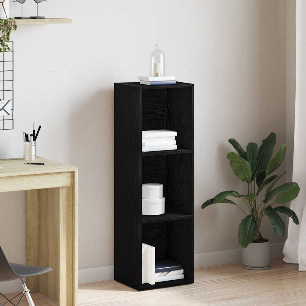vidaXL Bokhylla svart ek 36x30x114 cm konstruerat trä