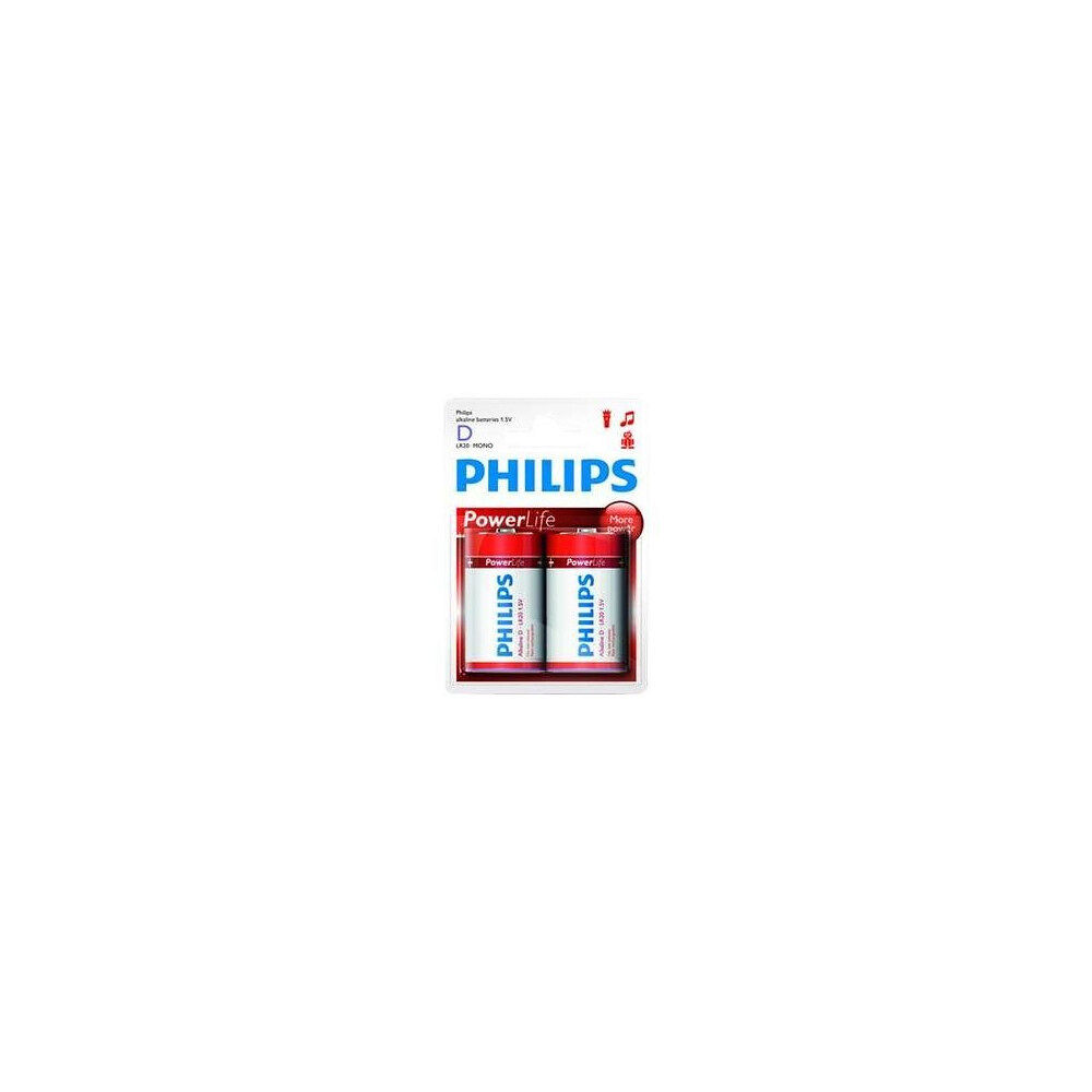 Philips Philips Power Life LR20P2B batteri - 2 x D - alkaliskt