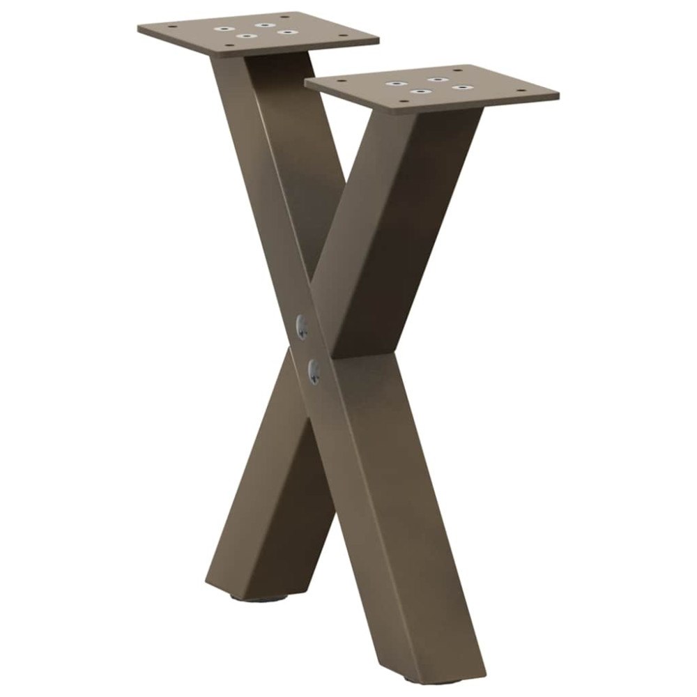 vidaXL Soffbordsben X-formade 2 st naturstål 30x(30-31) cm stål
