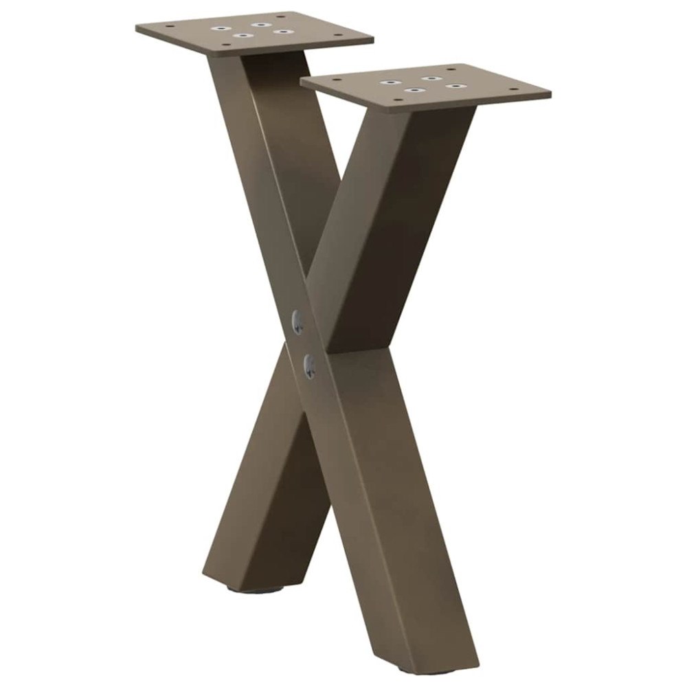 vidaXL Soffbordsben X-formade 2 st naturstål 37x(30-31) cm stål