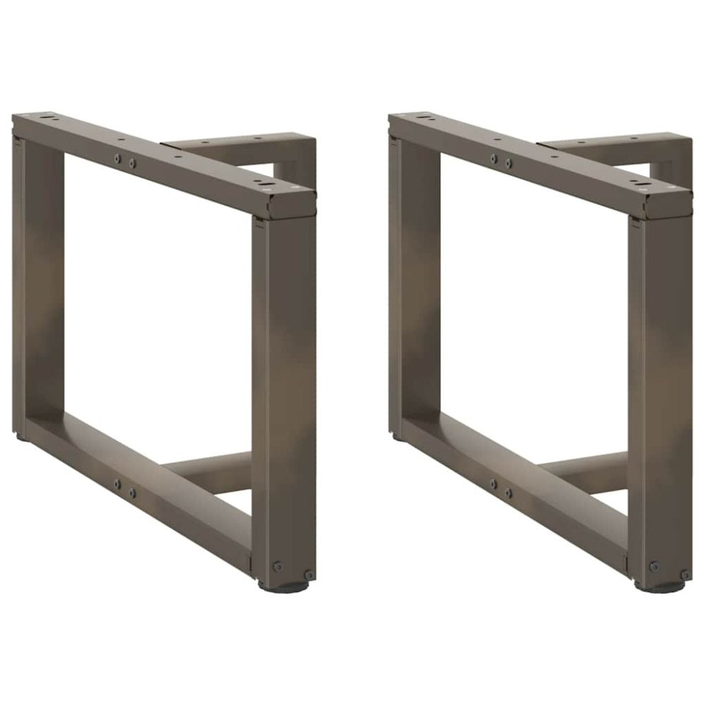 vidaXL Soffbordsben T-formade 2 st naturstål 70x25x(42-43) cm stål