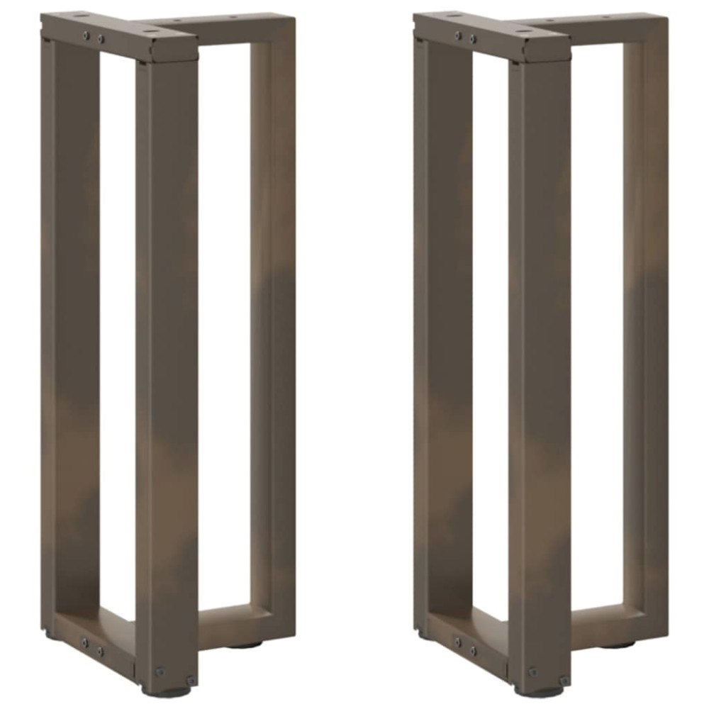 vidaXL Konsolbordsben T-formad 2 st naturstål 38x25x(72-73) cm stål