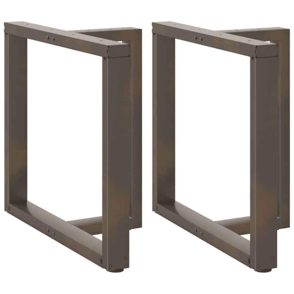 vidaXL Matbordsben T-formad 2 st naturstål 70x35x(72-73) cm stål
