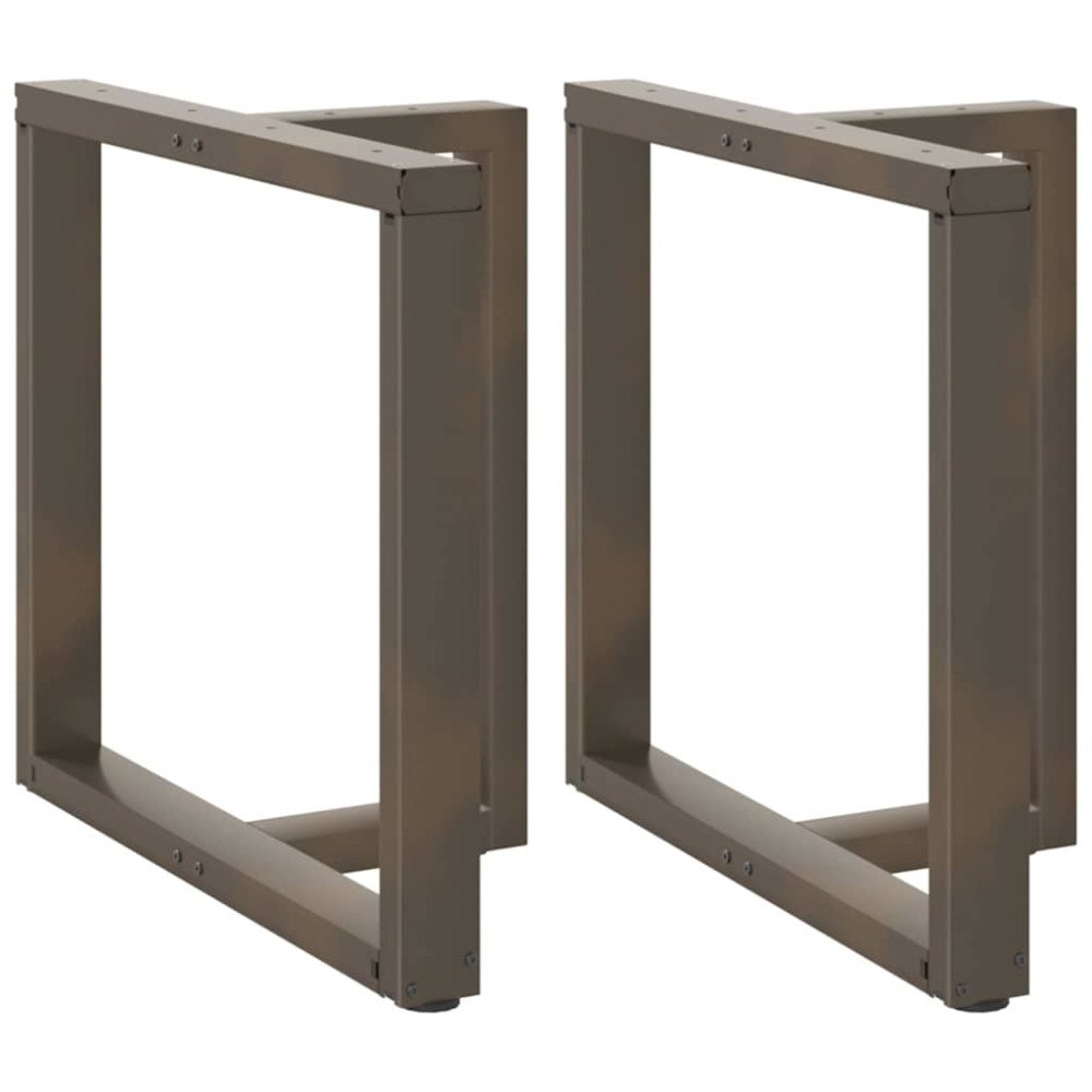 vidaXL Matbordsben T-formad 2 st naturstål 80x35x(72-73) cm stål