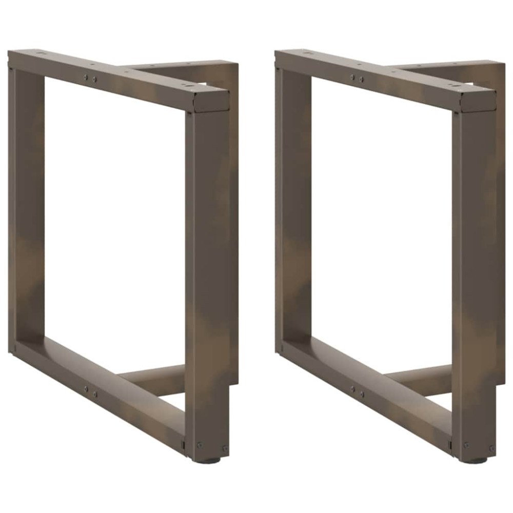 vidaXL Matbordsben T-formad 2 st naturstål 100x35x(72-73) cm stål