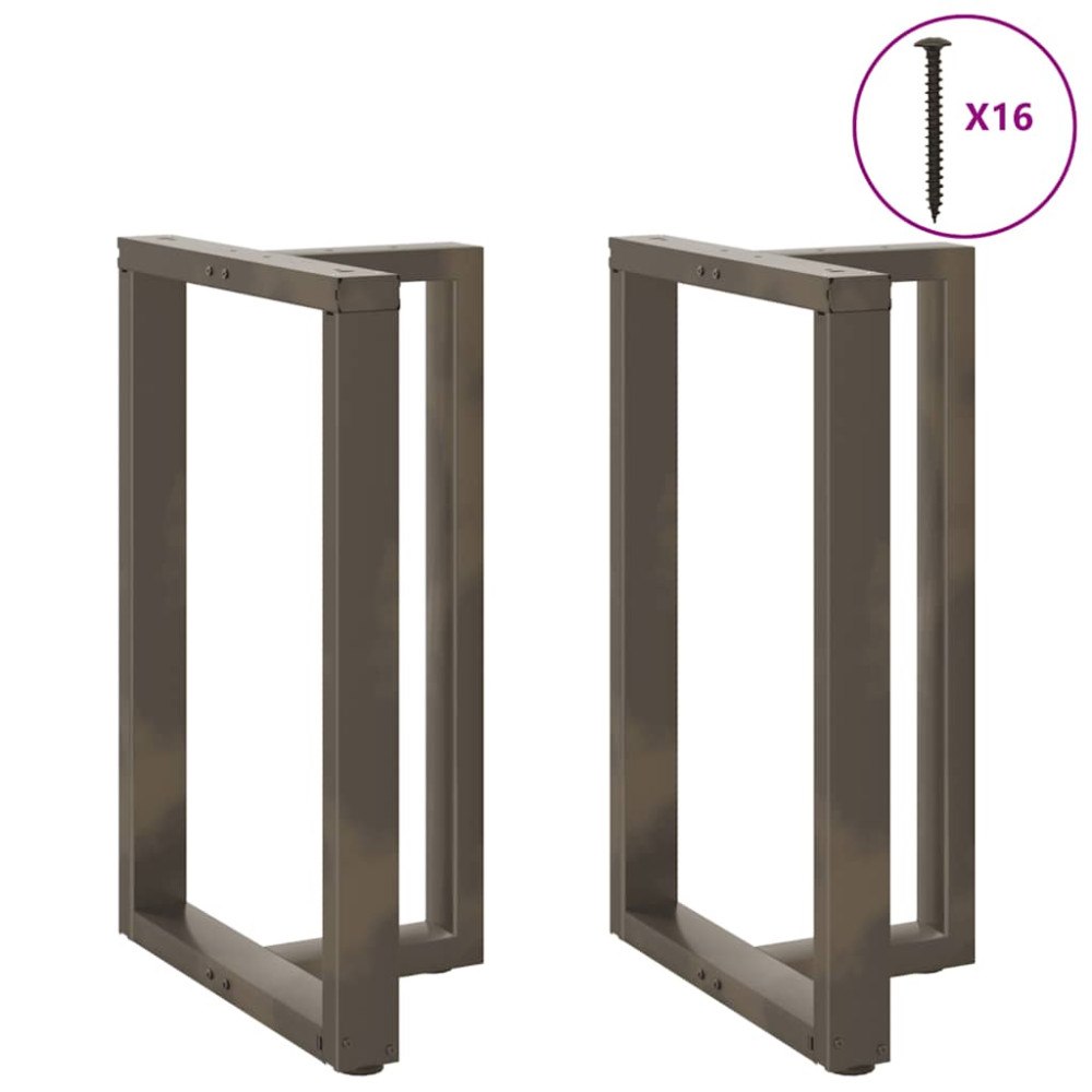 vidaXL Barbordsben T-formad 2 st naturstål 60x35x(90-91) cm stål