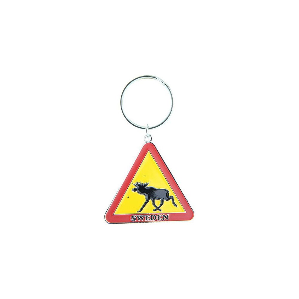 Nordic Souvenir Nyckelring Älgvarning Sweden, metall