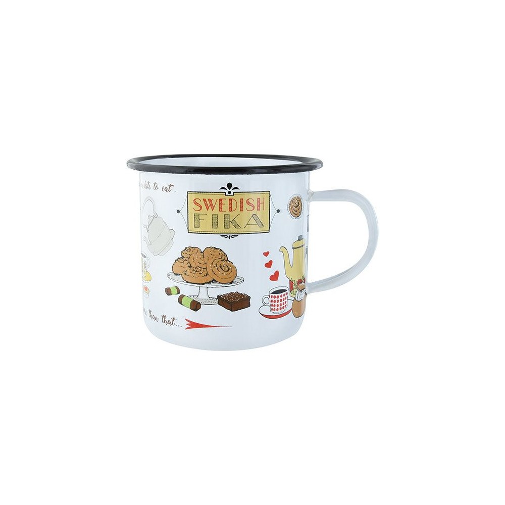 Nordic Souvenir Emaljmugg Swedish fika, 35cl