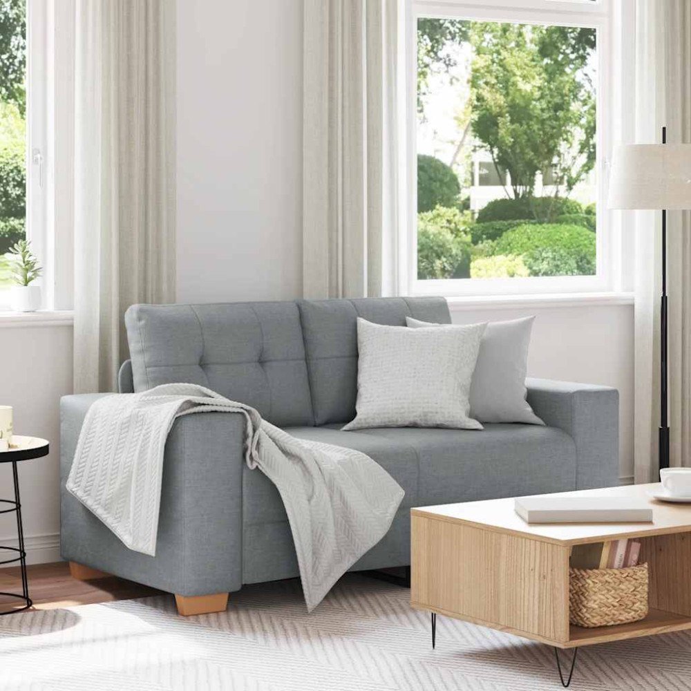 vidaXL Loveseat soffa ljusgrå 120 cm tyg