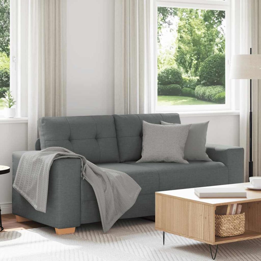 vidaXL Loveseat soffa mörkgrå 140 cm tyg