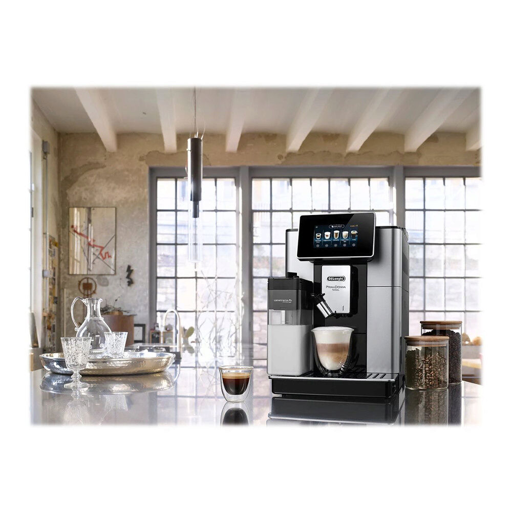 Delonghi De'Longhi PrimaDonna Soul ECAM610.55.SB - automatisk kaffekokare med mjölkskummare - 19 bar - metall