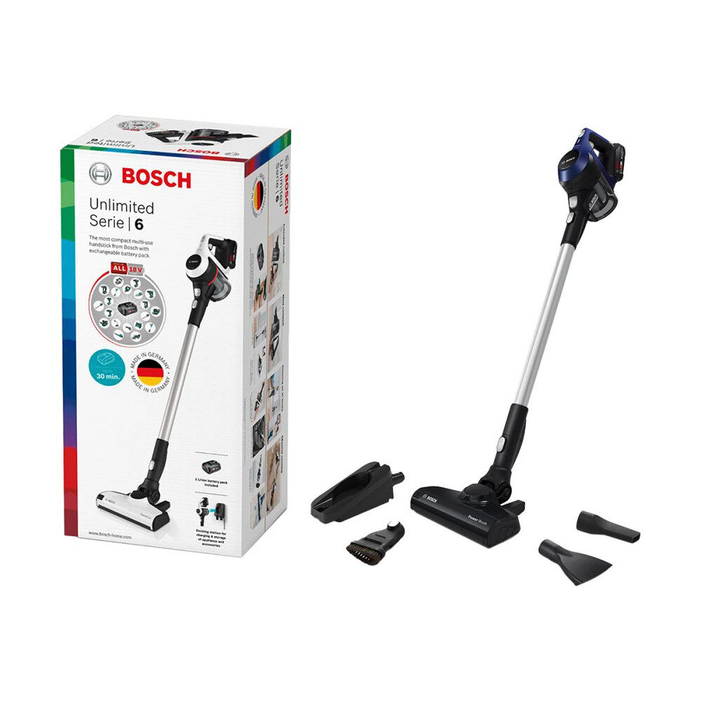 Bosch Bosch Unlimited Serie | 6 BBS611MAT - dammsugare - sladdlös - skaft/handhållen - månskensblå