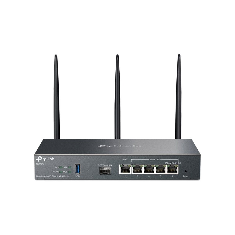 TP-LINK TP-Link Omada ER706W V1 - trådlös router - Wi-Fi 6 - skrivbordsmodell, väggmonterbar