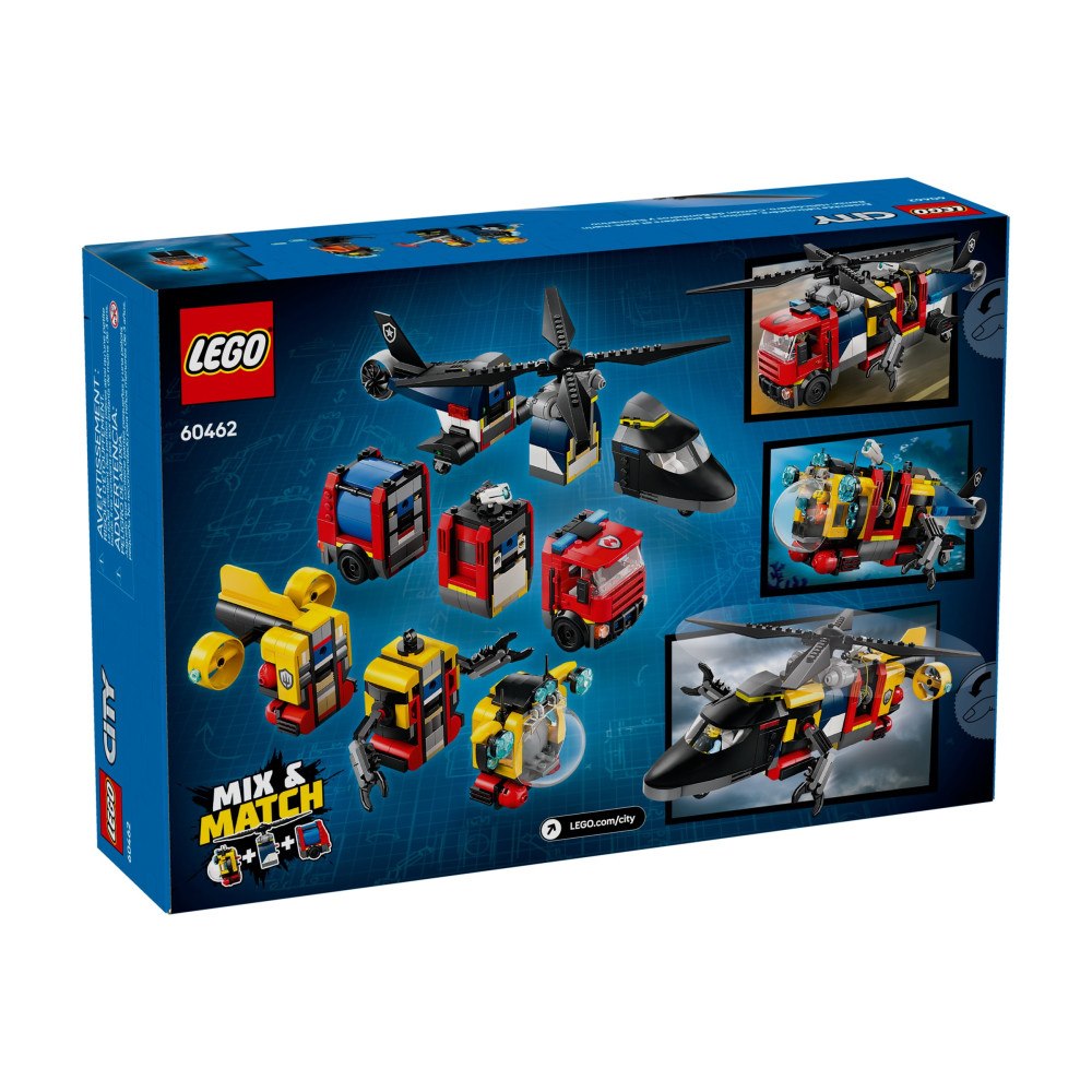 LEGO LEGO City 60462 - Helikopter, brandbil & ubåt remix - byggsats