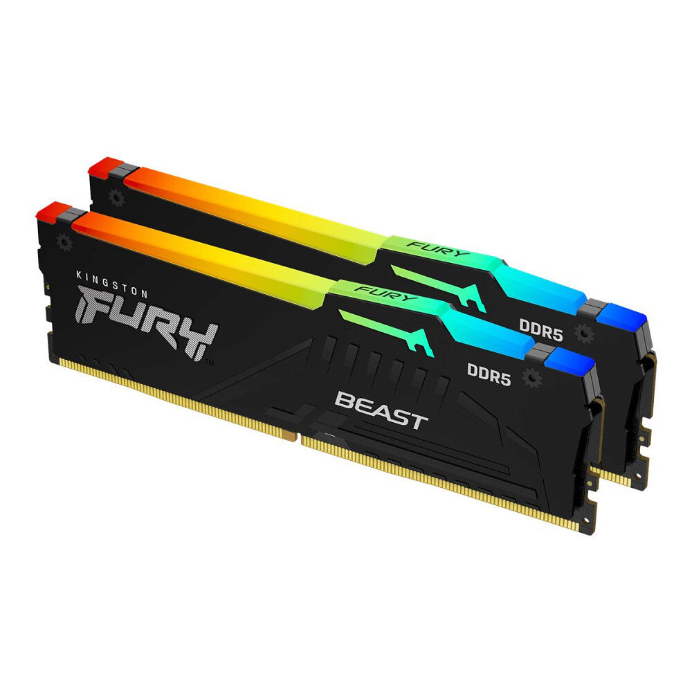 Kingston Kingston FURY Beast RGB - DDR5 - sats - 32 GB: 2 x 16 GB - DIMM 288-pin - 5200 MHz / PC5-41600 - ej buffrad