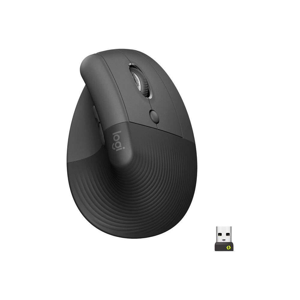 Logitech Logitech Lift Vertical Ergonomic Mouse - vertikal mus - Bluetooth, 2.4 GHz - grafit