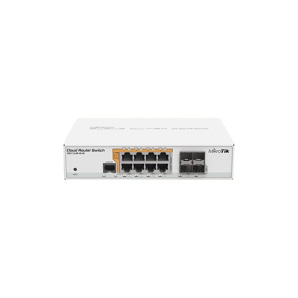 MikroTik MikroTik Cloud Router Switch CRS112-8P-4S-IN - switch - 12 portar - Administrerad - rackmonterbar