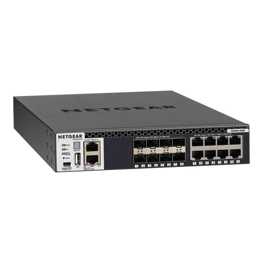 Netgear NETGEAR M4300-8X8F - switch - 16 portar - Administrerad - rackmonterbar