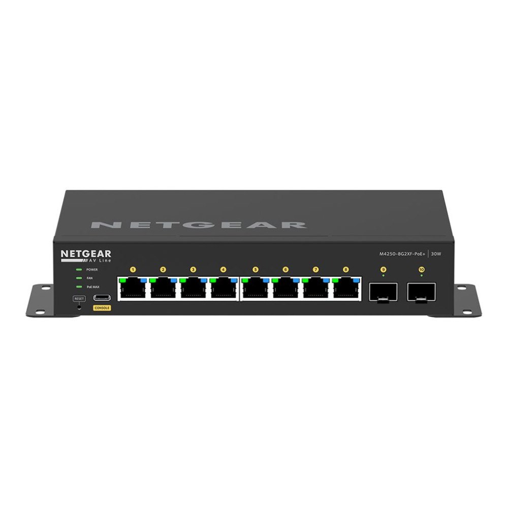 Netgear NETGEAR AV Line M4250-8G2XF-PoE+ - switch - 10 portar - Administrerad