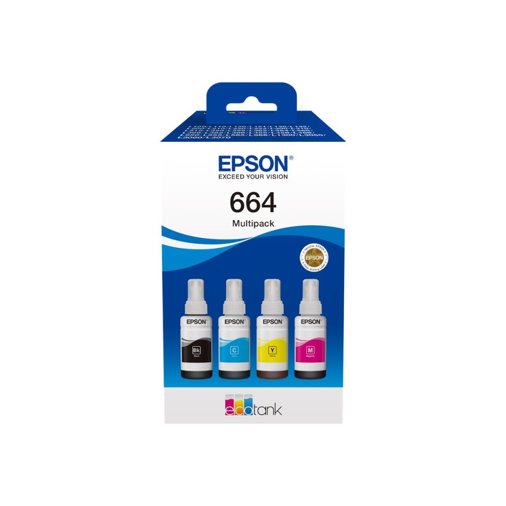 EPSON Epson EcoTank 664 - 4-pack - svart, magenta, cyan, gul - original - bläcktank