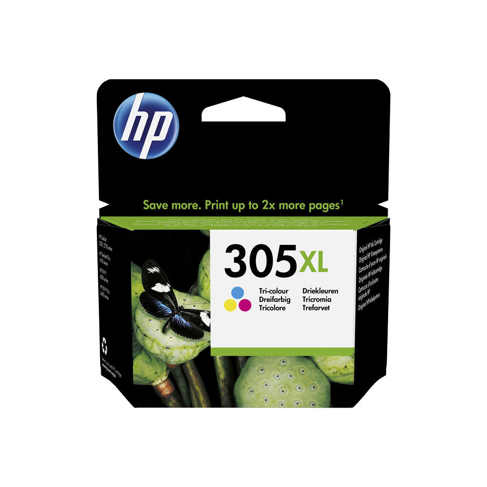 Hewlett-Packard HP 305XL - Lång livslängd - färg (cyan, magenta, gul) - original - bläckpatron