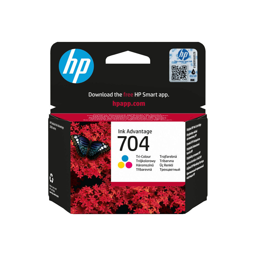 Hewlett-Packard HP 704 - färg (cyan, magenta, gul) - original - Ink Advantage - bläckpatron