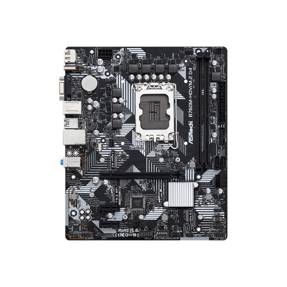 ASRock ASRock B760M-HDV/M.2 D4 - moderkort - micro ATX - LGA1700-uttag - B760