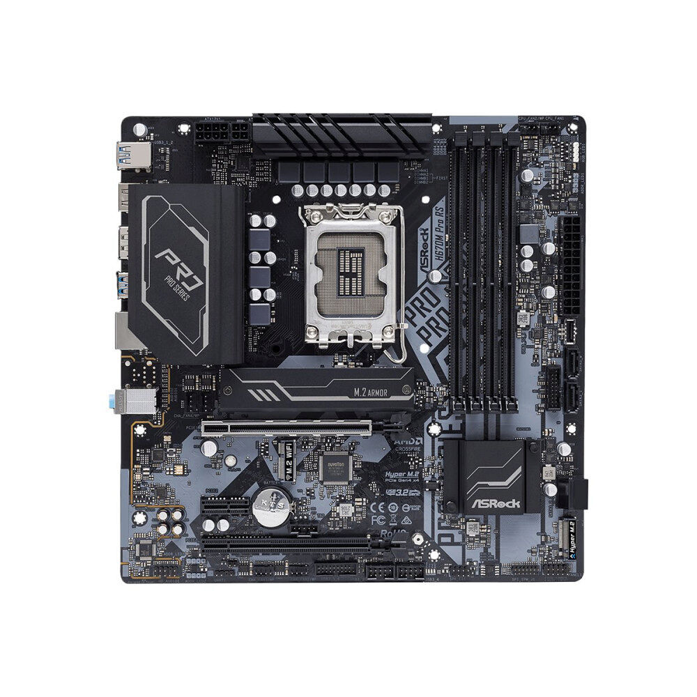 ASRock ASRock H670M Pro RS - moderkort - micro ATX - LGA1700-uttag - H670