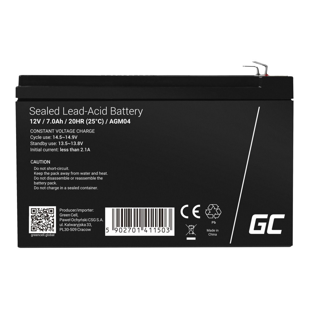 Green Cell Green Cell - UPS-batteri - Förseglat med blysyra (SLA) - 7 Ah