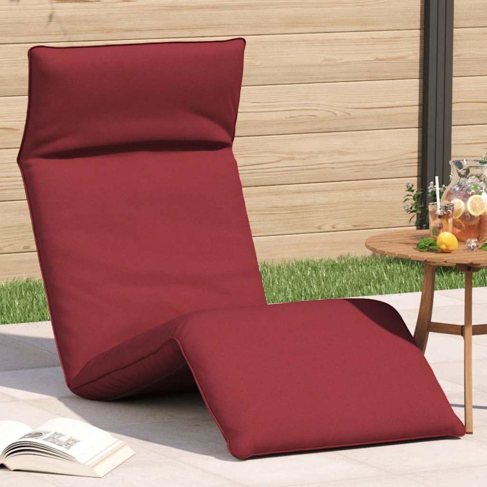 vidaXL Hopfällbar solstol vinröd 175x54x8,5 cm oxfordtyg