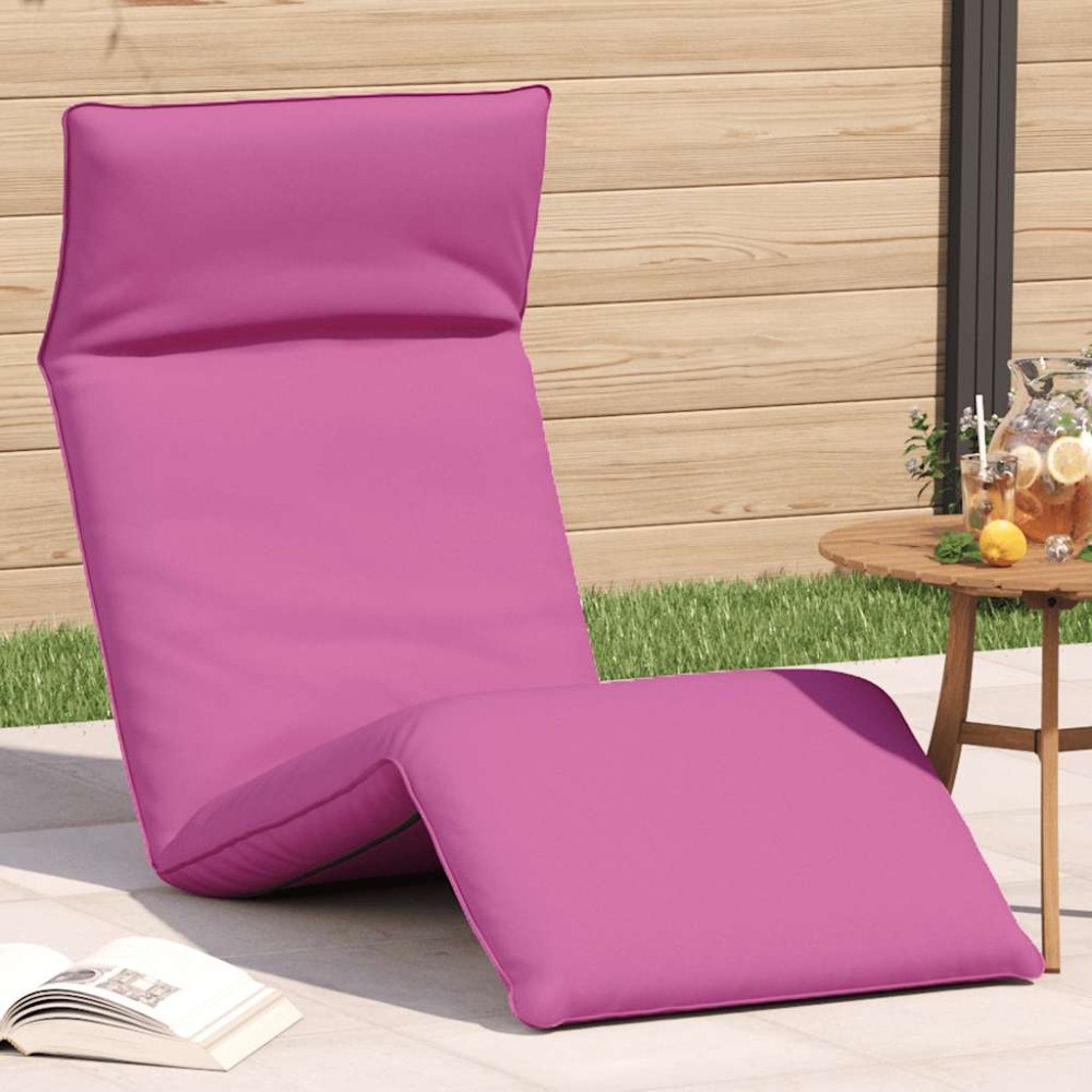 vidaXL Hopfällbar solstol rosa 175x54x8,5 cm oxfordtyg