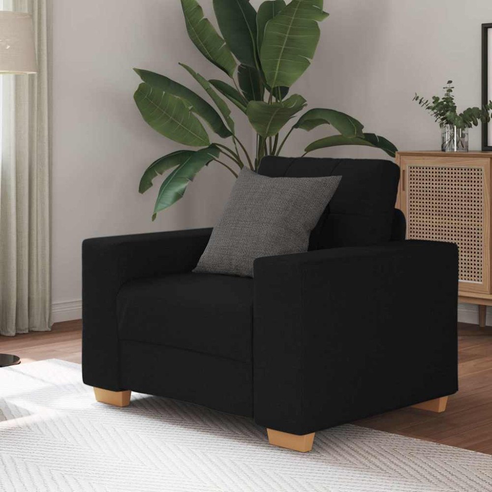 vidaXL Fåtölj svart 60 cm tyg