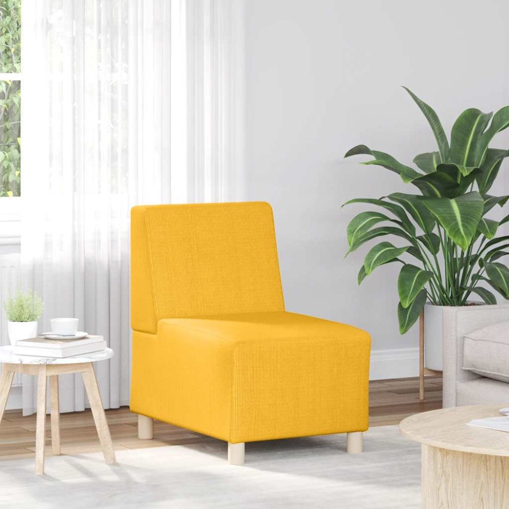 vidaXL Soffstol ljusgul 55 cm manchestertyg