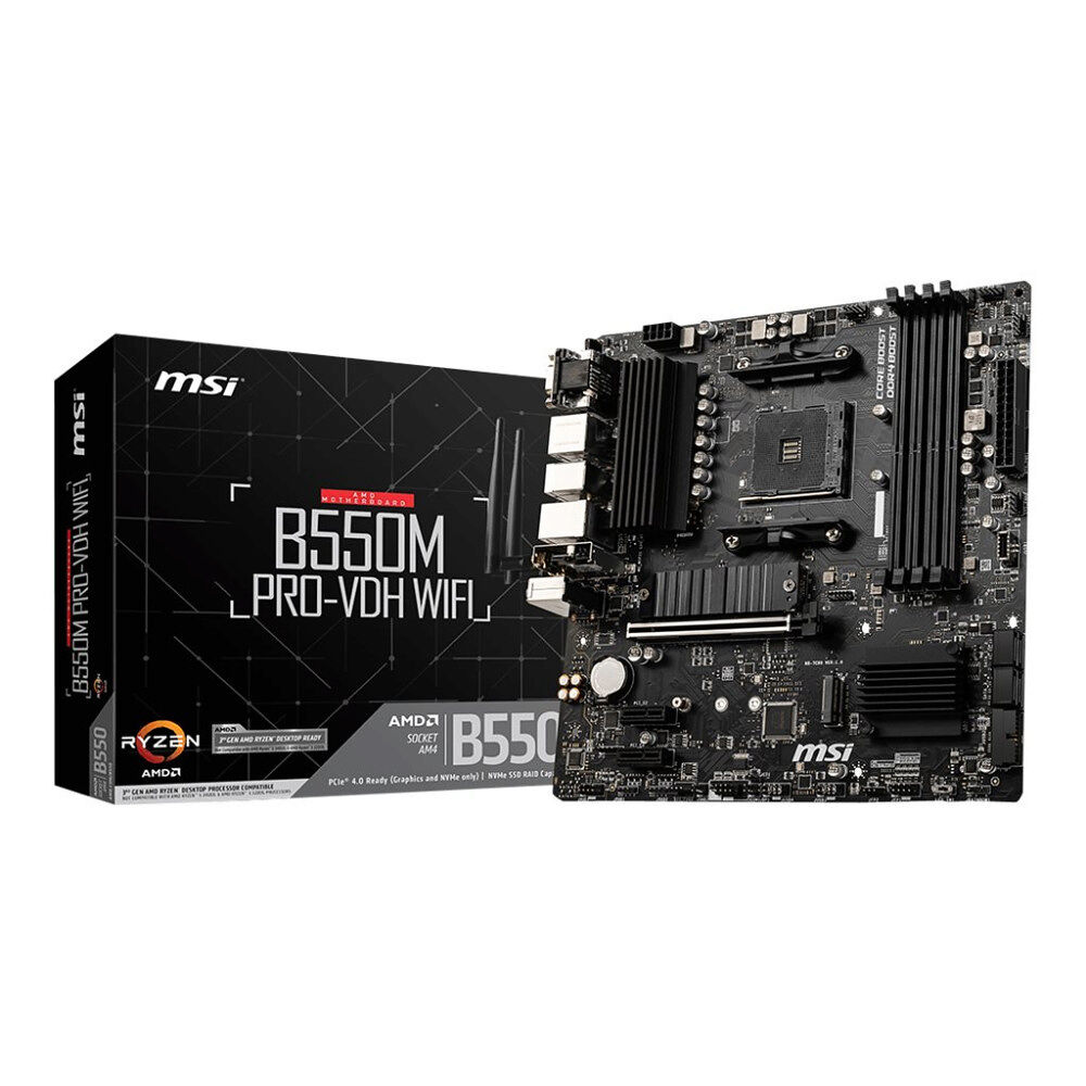 MSI MSI B550M PRO-VDH WIFI - moderkort - micro ATX - Socket AM4 - AMD B550