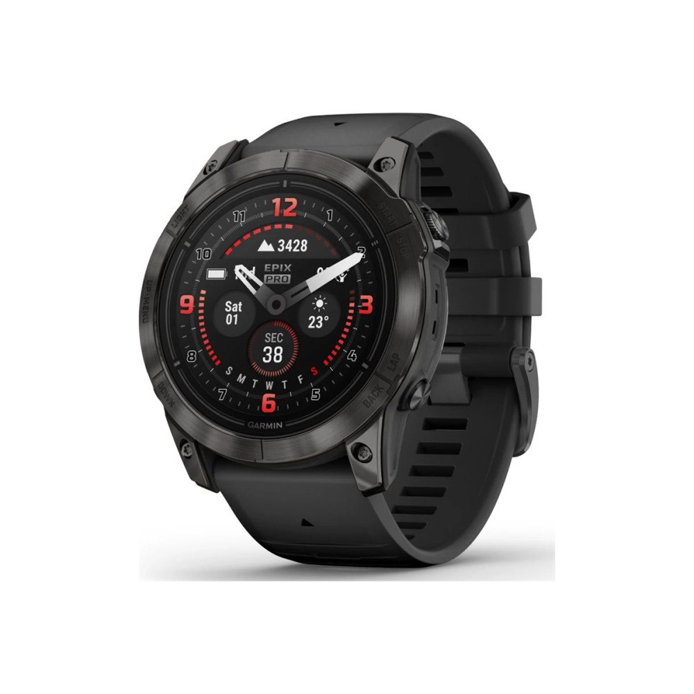 Garmin Garmin epix Pro Sapphire Edition 2a generation - titanium carbon gray DLC - Ja smart klocka med band - svart - 32 GB