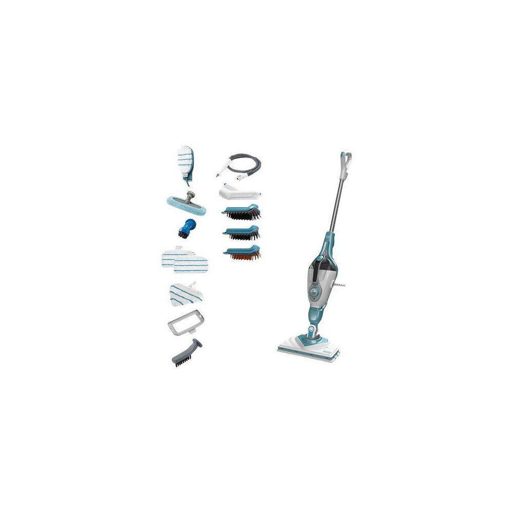 BLACK+DECKER BLACK+DECKER steam-mop BHSM1610DSM - ångdammsugare - skaft/handhållen - vit/aqua