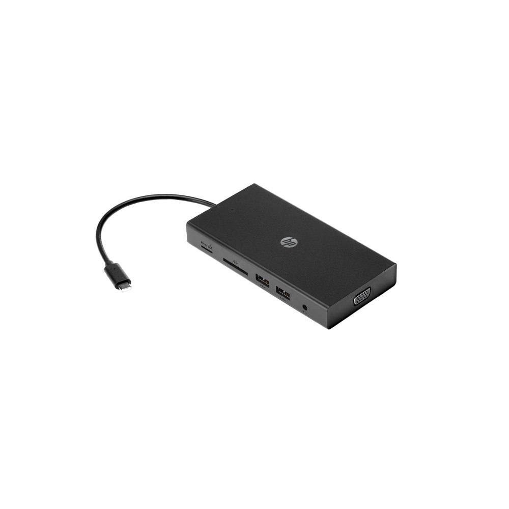 Hewlett-Packard HP Travel Hub - portreplikator - USB-C - VGA, HDMI
