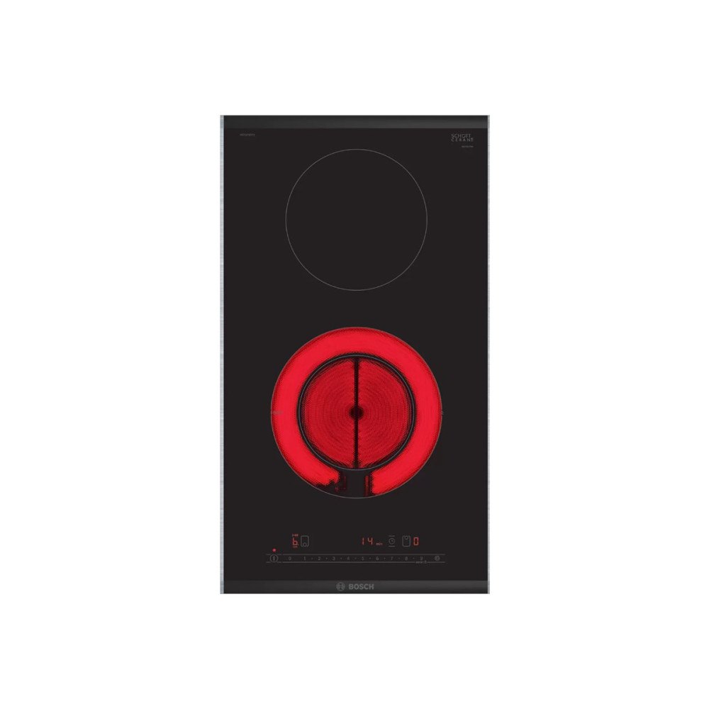 Bosch Bosch Serie | 6 PKF375FP2E keramisk häll - 30 cm - borstad aluminium/svart - keramik - med fasad fram- och bakkant, - wi...