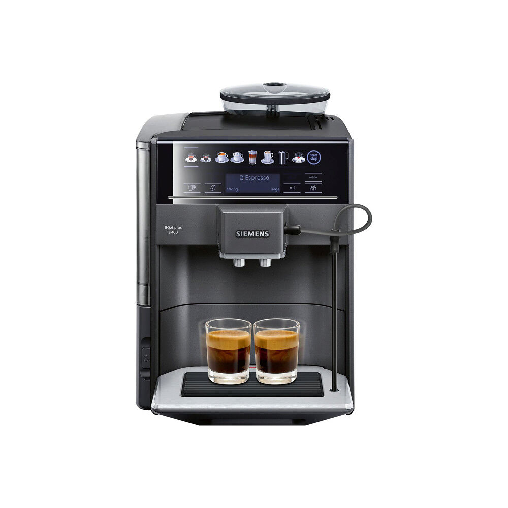 Siemens Siemens EQ.6 plus s400 TE654319RW - automatisk kaffekokare med mjölkskummare - 15 bar - safir, svart metallisk