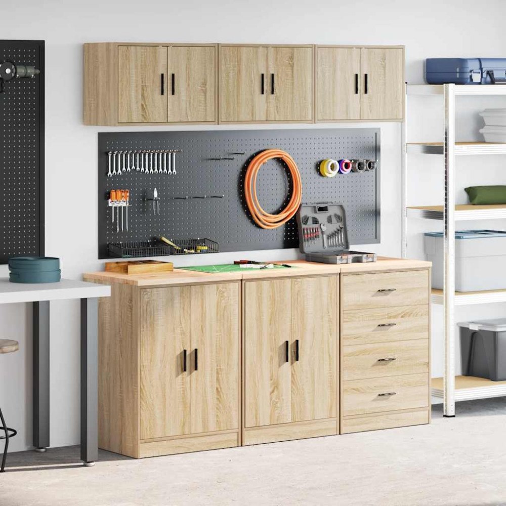 vidaXL Garageskåp 6 delar Sonoma ek konstruerat trä