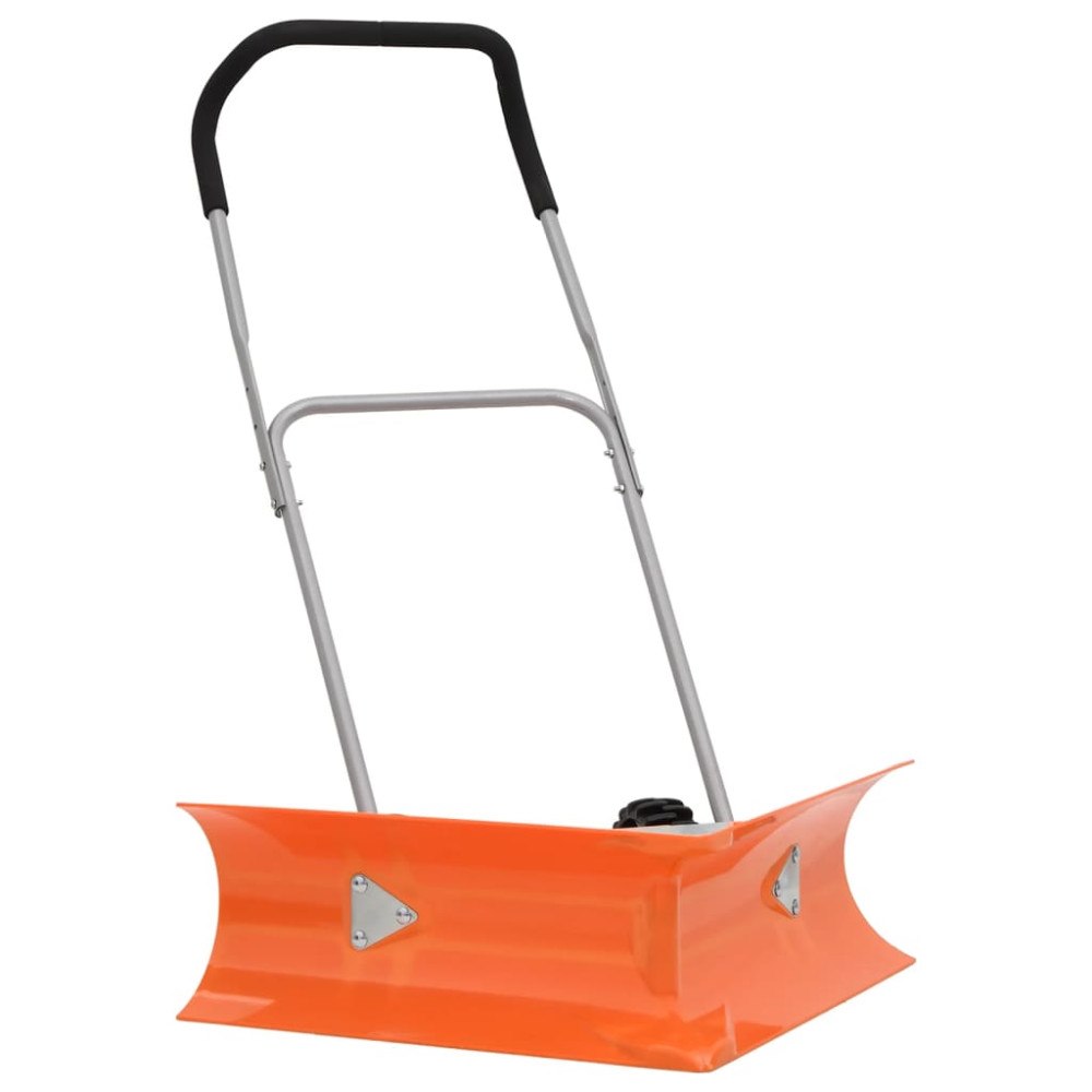 vidaXL Snöplog med förlängningsbart handtag orange stål