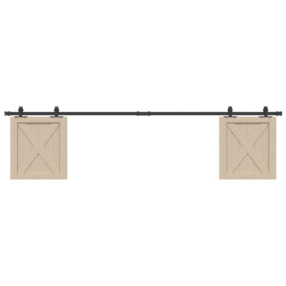 vidaXL Skjutdörrsbeslag för skåp 213 cm kolstål