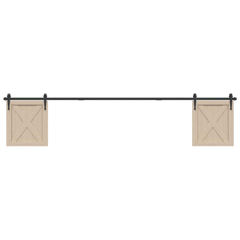 vidaXL Skjutdörrsbeslag för skåp 244 cm kolstål