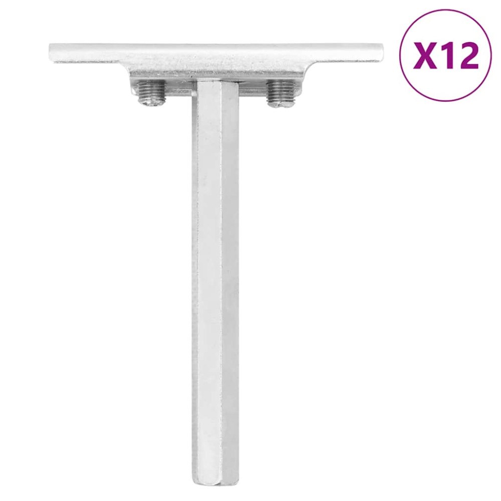 vidaXL Konsoler för flytande hyllplan 12st osynlig Ø12x100 mm kolstål