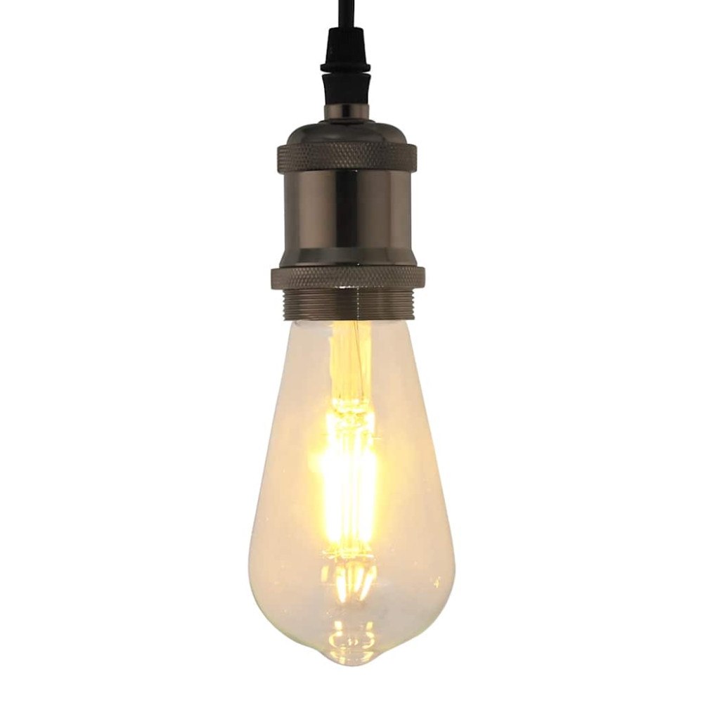 vidaXL Lamphållare 2 st blank svart E27