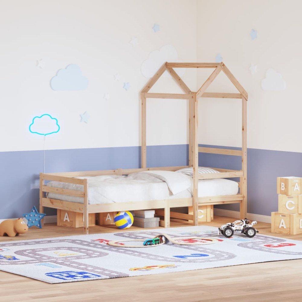 vidaXL Tak till barnsäng 118x70x176,5 cm massiv furu