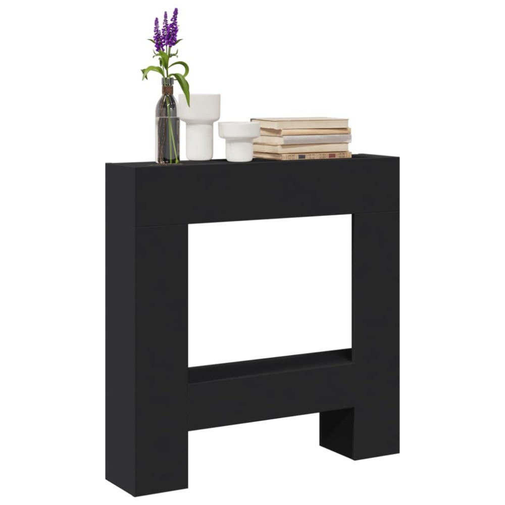 vidaXL Spiselkrans svart 81x18x82 cm konstruerat trä