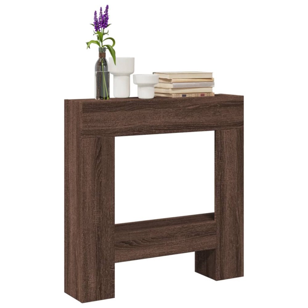 vidaXL Spiselkrans brun ek 81x18x82 cm konstruerat trä