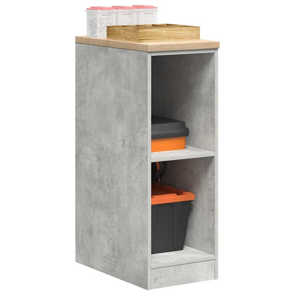vidaXL Förvaringsskåp för garage Betonggrå 30x51x85cm massivt trä furu