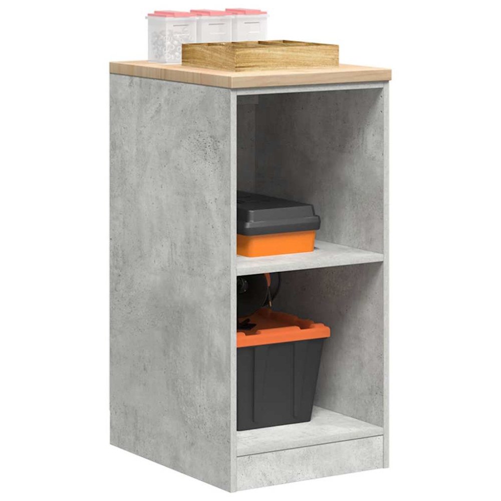 vidaXL Förvaringsskåp för garage Betonggrå 40x51x85cm massivt trä furu